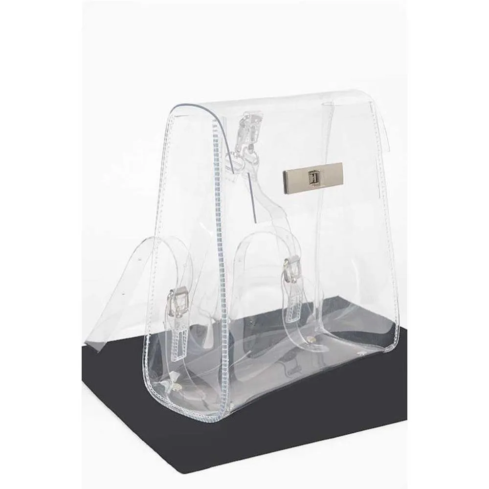 FASHNZFAB Cleared Transparent Iconic Backpack