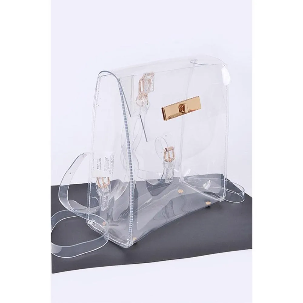 FASHNZFAB Cleared Transparent Iconic Backpack