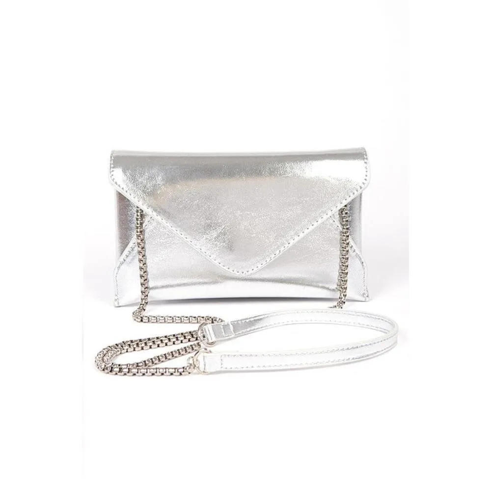 FASHNZFAB Convertible Metallic Envelope Clutch