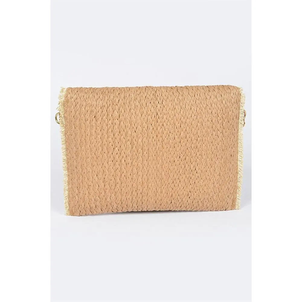 FASHNZFAB Convertible Straw Clutch Swing Bag