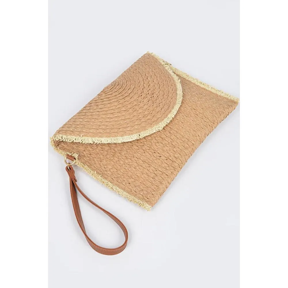 FASHNZFAB Convertible Straw Clutch Swing Bag
