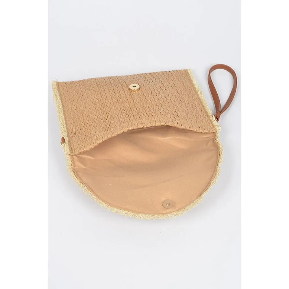 FASHNZFAB Convertible Straw Clutch Swing Bag