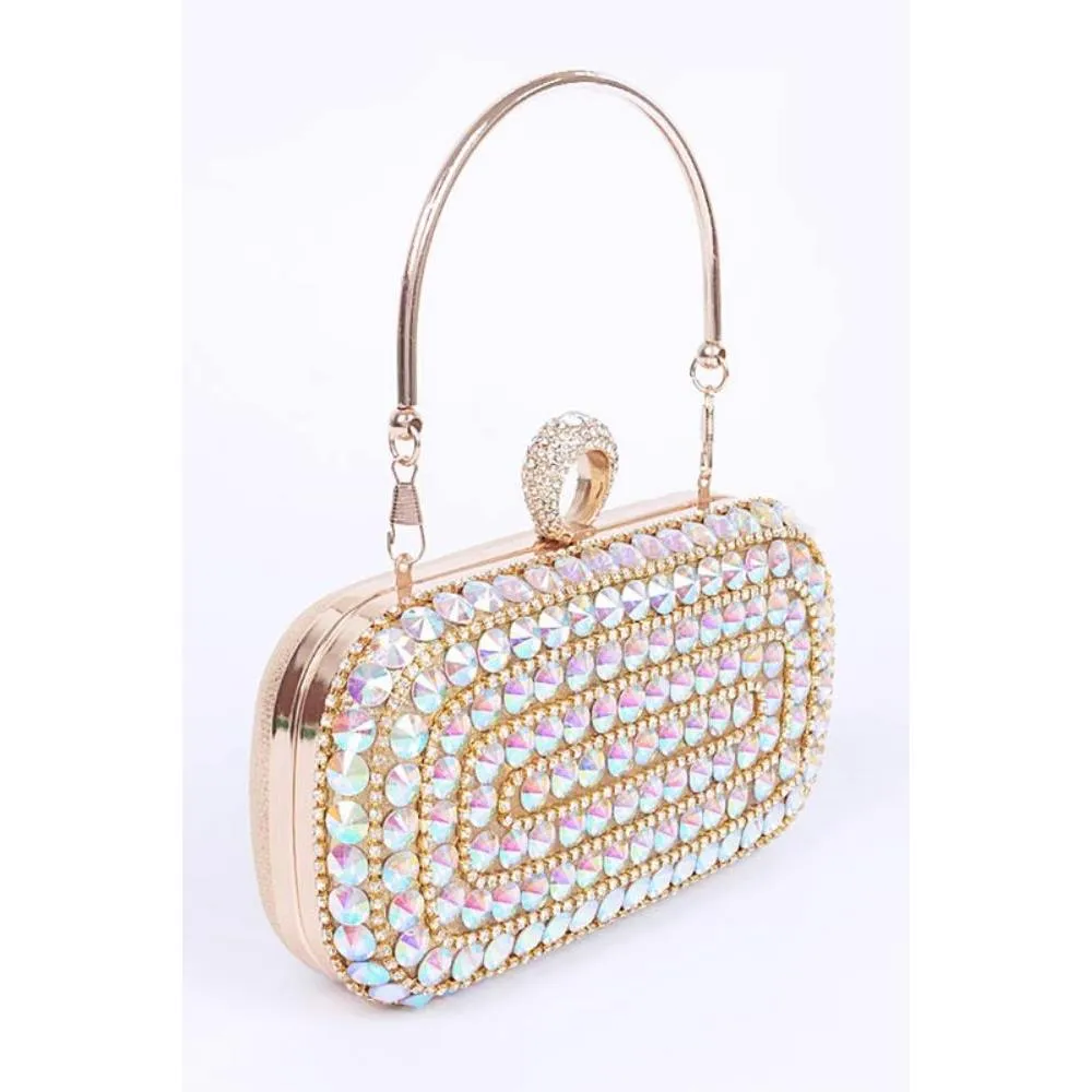 FASHNZFAB Crystal Iconic Convertible Box Clutch
