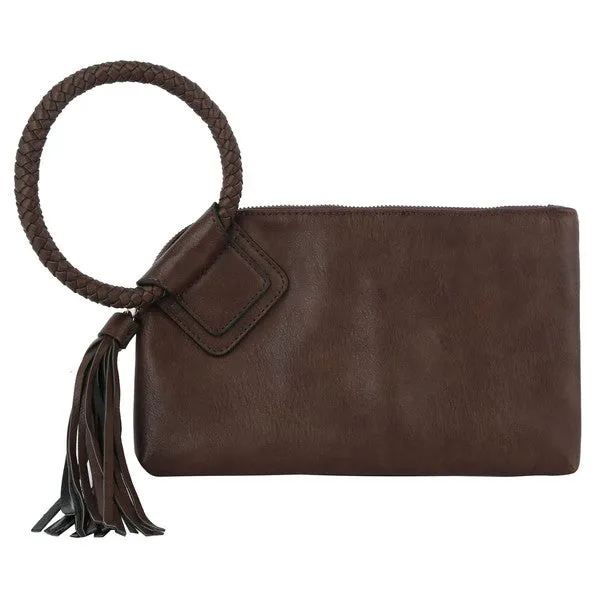 FASHNZFAB Fashion Cuff Handle Tassel Wristlet Clutch