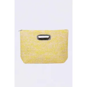 FASHNZFAB Fashion Straw Summer Top Handle Clutch