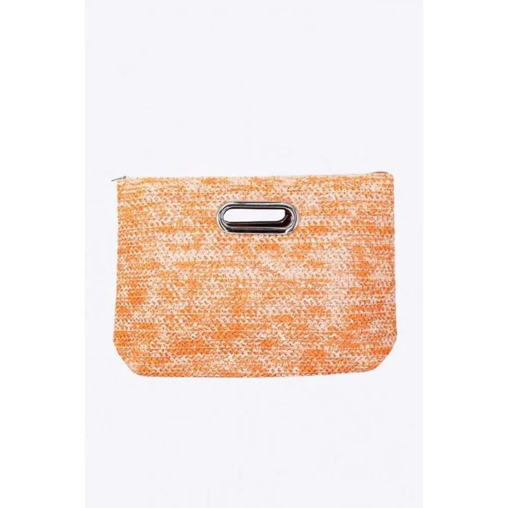 FASHNZFAB Fashion Straw Summer Top Handle Clutch