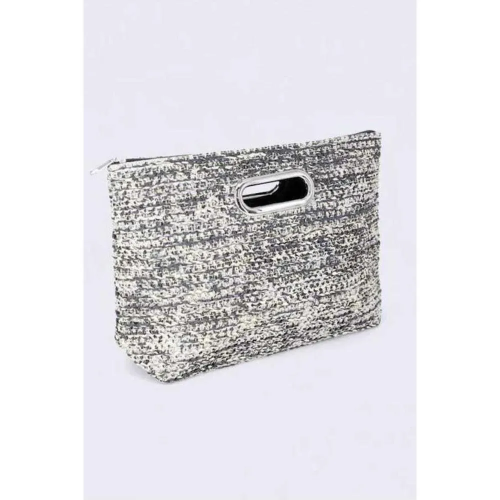 FASHNZFAB Fashion Straw Summer Top Handle Clutch