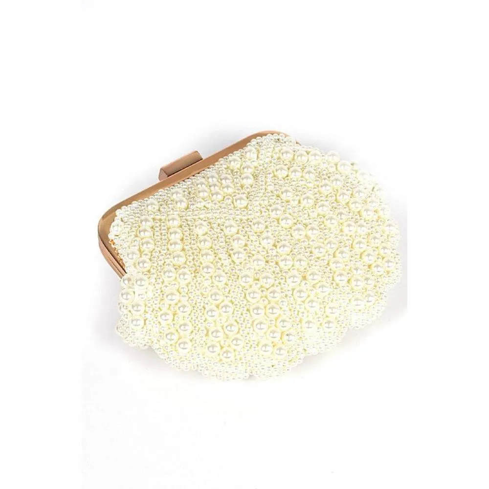 FASHNZFAB Faux Pearl Iconic Clutch Bag
