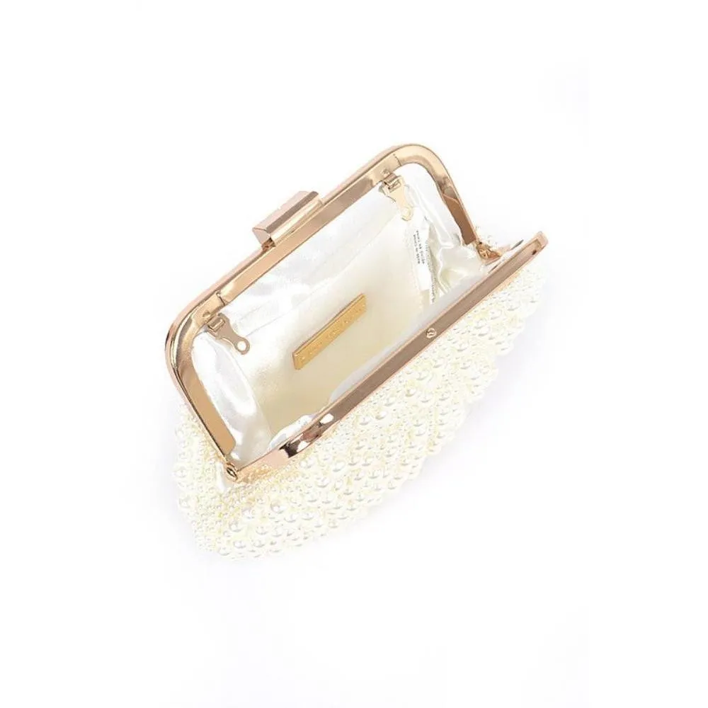 FASHNZFAB Faux Pearl Iconic Clutch Bag