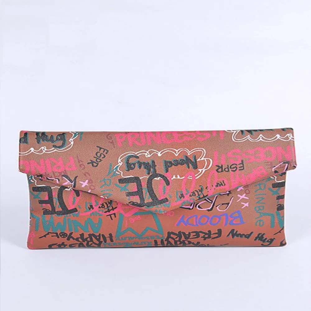 FASHNZFAB Graffiti Mix Color Iconic Envelope Clutch Bag