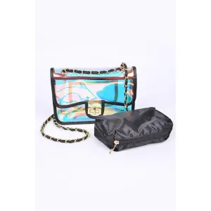 FASHNZFAB Holographic Vinyl Soft Clutch With Inner Pouch
