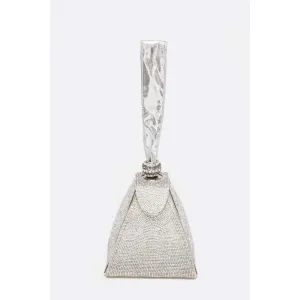 FASHNZFAB Iconic Rhinestone Top Handle Iconic Clutch Bag