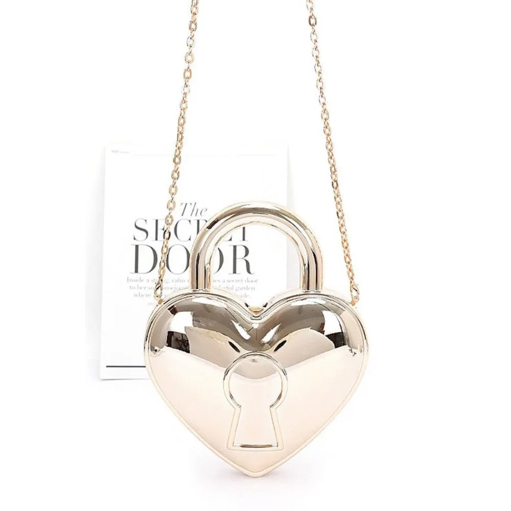 FASHNZFAB Metallic Color Locket Box Clutch Bag