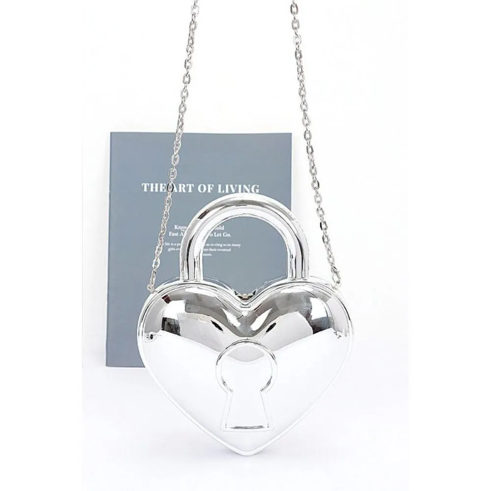 FASHNZFAB Metallic Color Locket Box Clutch Bag