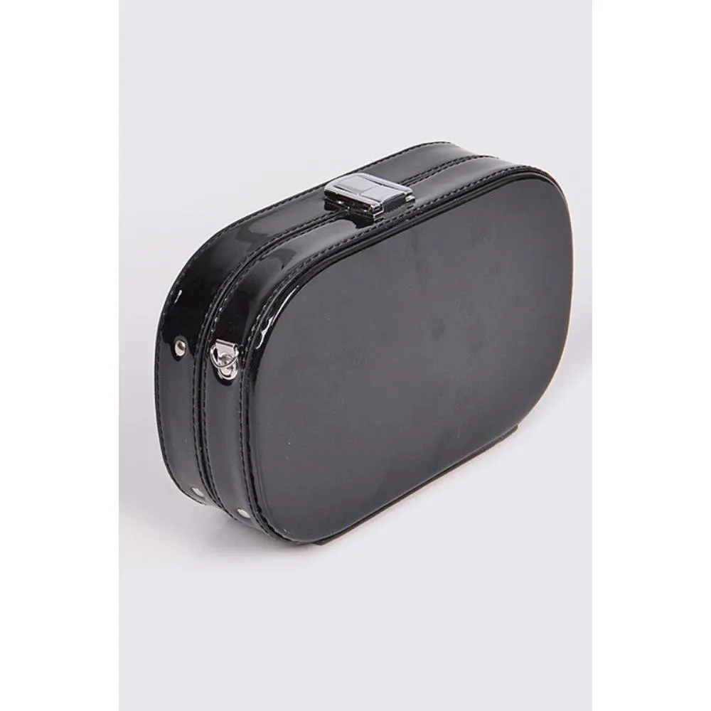 FASHNZFAB Metallic Oval Camera Iconic Swing Clutch Bag
