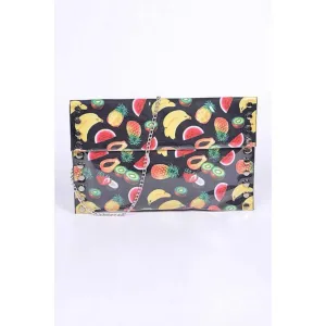 FASHNZFAB Mix Fruit Print Iconic Envelope Clutch Bag