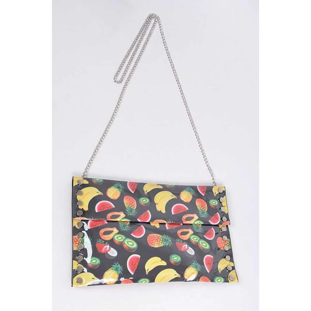 FASHNZFAB Mix Fruit Print Iconic Envelope Clutch Bag