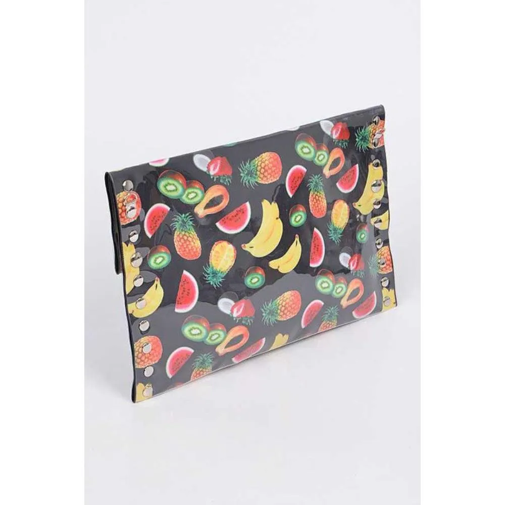 FASHNZFAB Mix Fruit Print Iconic Envelope Clutch Bag
