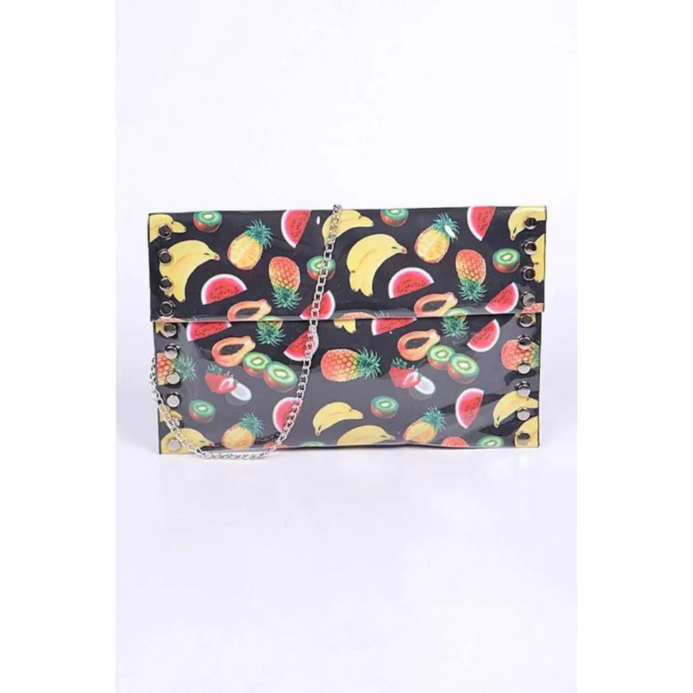 FASHNZFAB Mix Fruit Print Iconic Envelope Clutch Bag