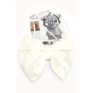 FASHNZFAB Oversize Satin Bow Convertible Clutch Swing Bag