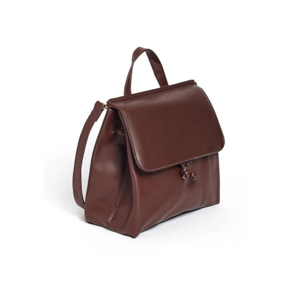 FASHNZFAB PU LEATHER ONE TONE BACKPACK