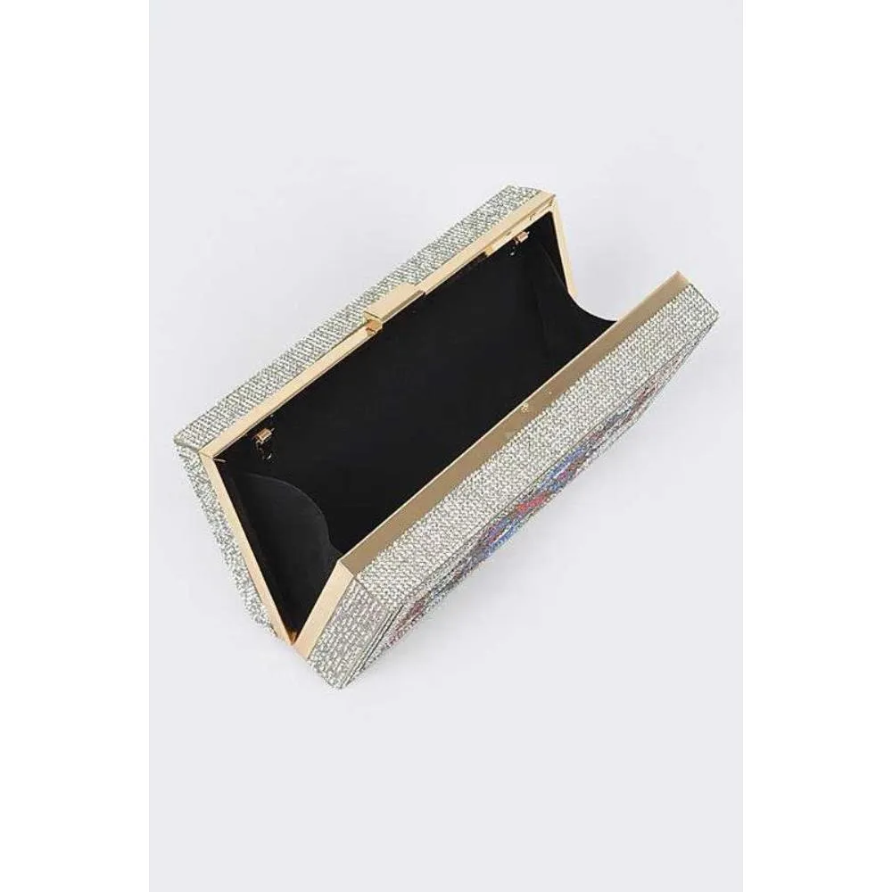FASHNZFAB Queen Poker Rhinestone Box Clutch