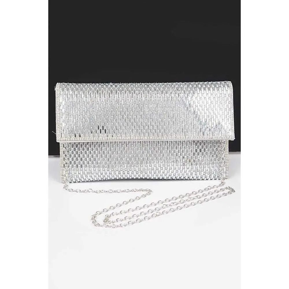FASHNZFAB Rhinestone Iconic Envelope Clutch