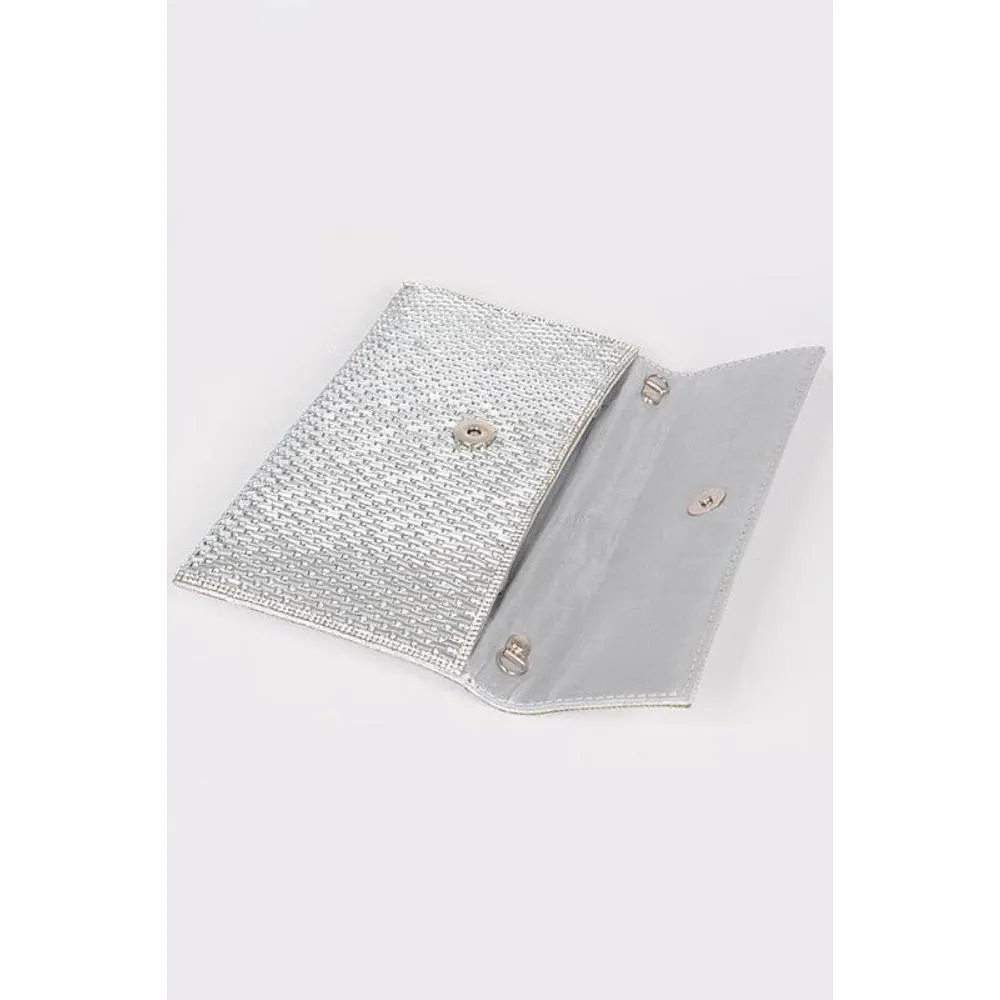 FASHNZFAB Rhinestone Iconic Envelope Clutch