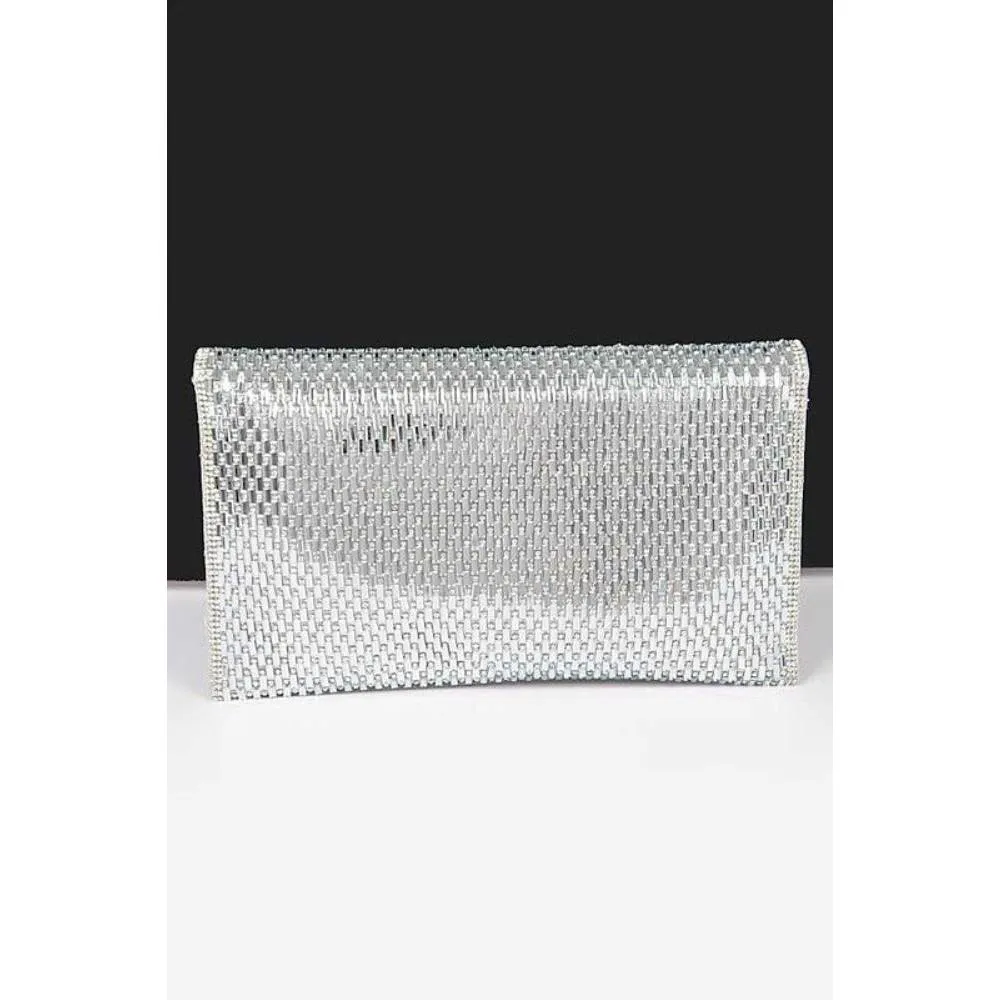 FASHNZFAB Rhinestone Iconic Envelope Clutch