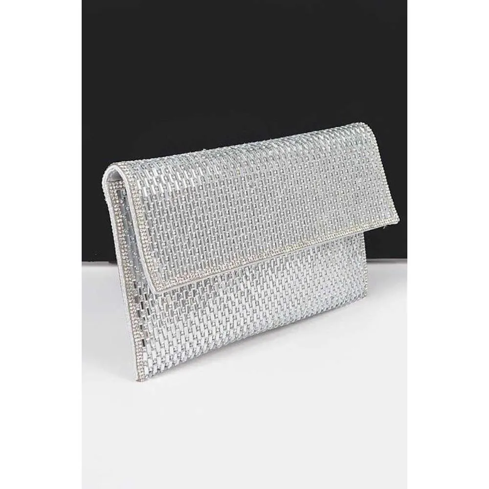 FASHNZFAB Rhinestone Iconic Envelope Clutch