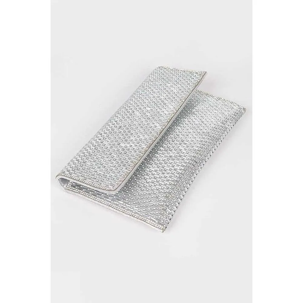 FASHNZFAB Rhinestone Iconic Envelope Clutch
