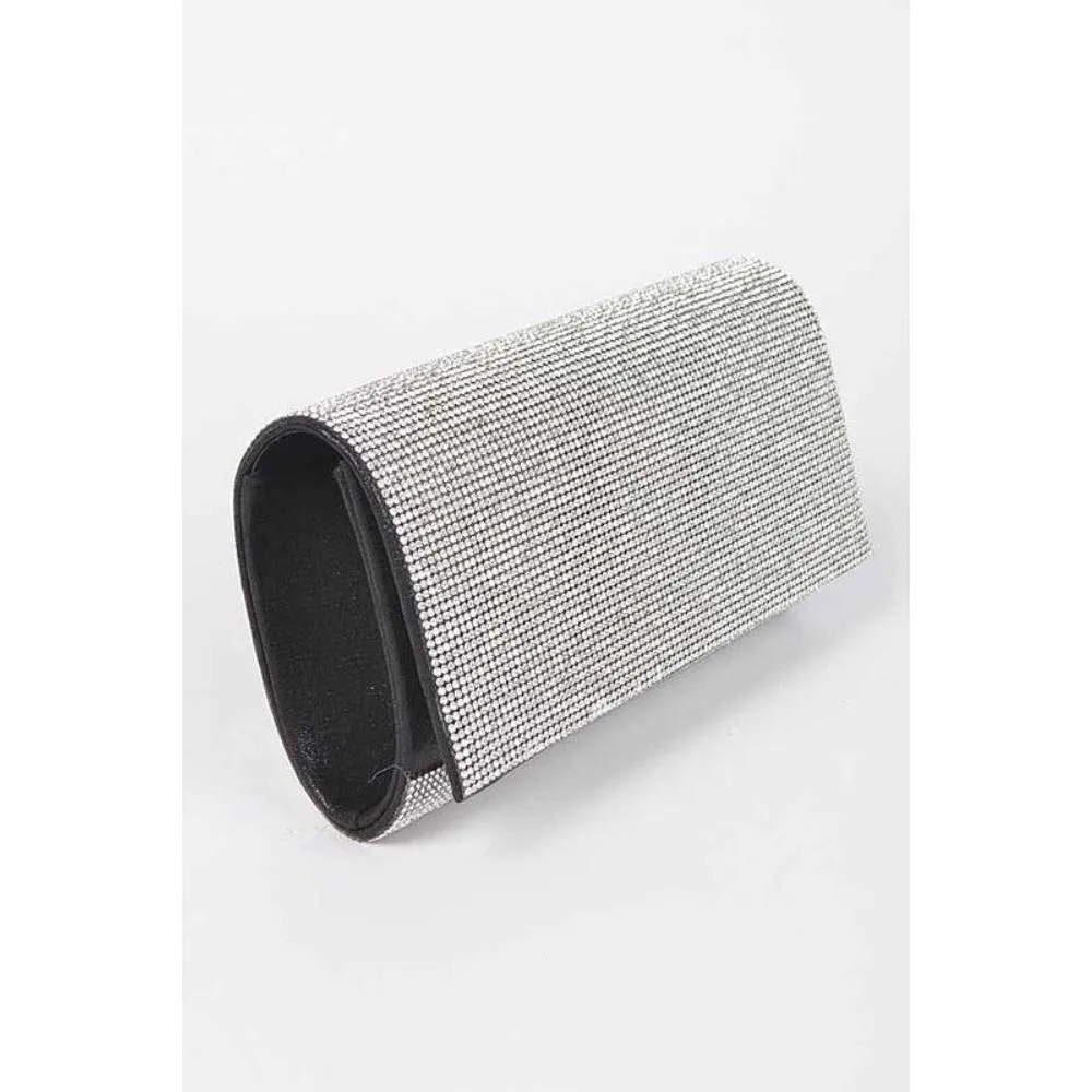 FASHNZFAB Rhinestone Metallic Evening Clutch Bag