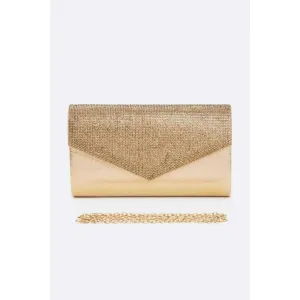 FASHNZFAB Rhinestone Metallic Evening Clutch Bag