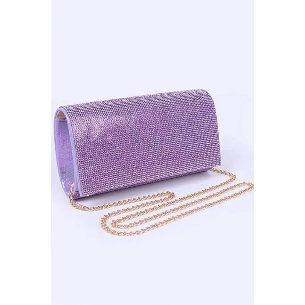 FASHNZFAB Rhinestone Metallic Evening Clutch Bag