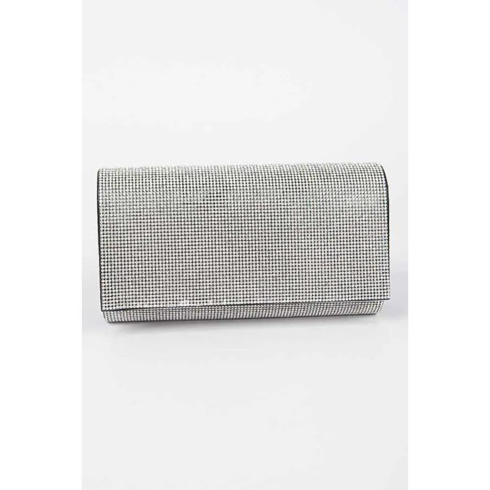 FASHNZFAB Rhinestone Metallic Evening Clutch Bag