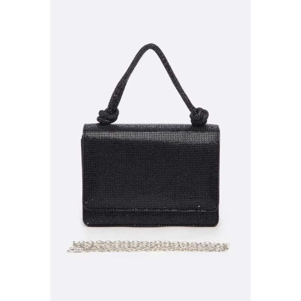 FASHNZFAB Rhinestone Top Handle Small Bridal Party Clutch