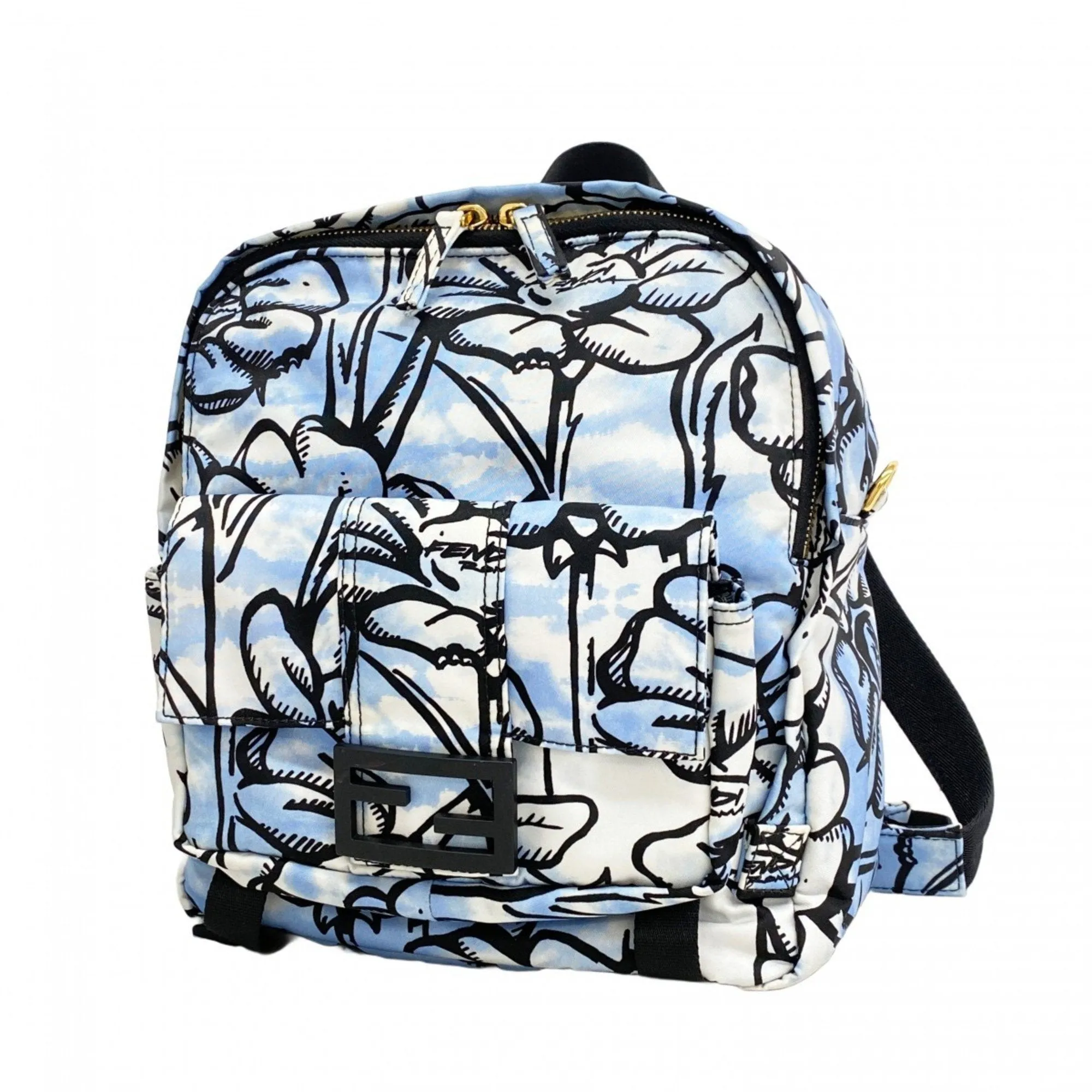 Fendi blue Nylon Backpack (Pre-Owned)