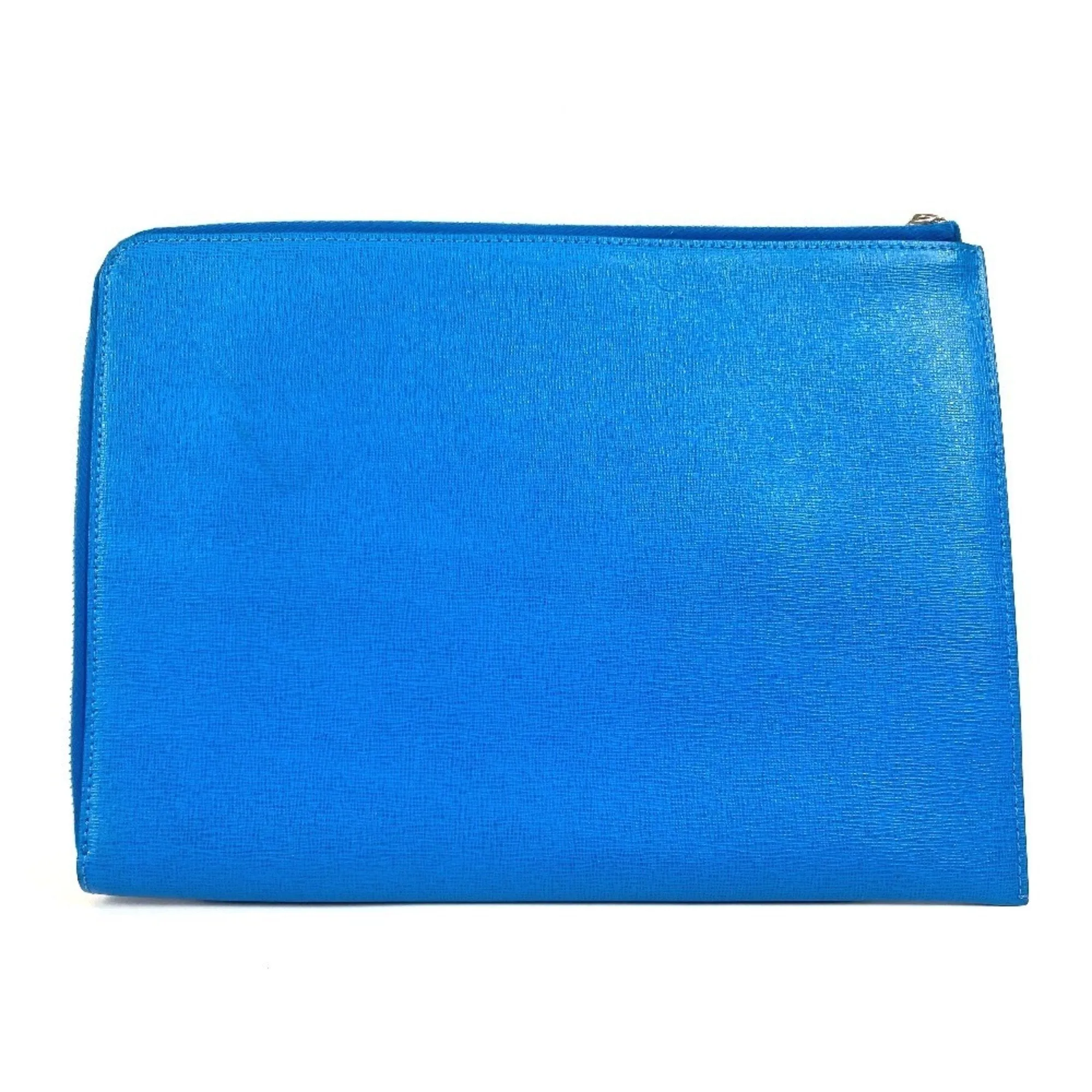 Fendi blue pink Color Leather Clutch Bag Pouch (Pre-Owned)