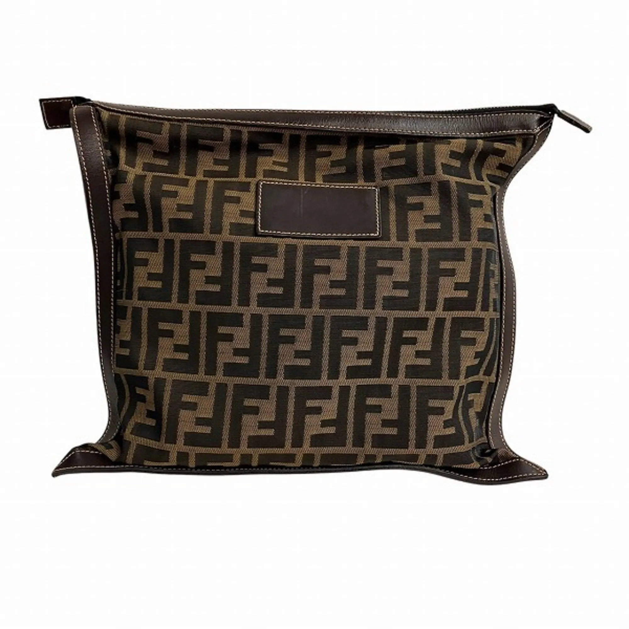 Fendi Canvas Leather Clutch Bag (Pre-Owned)