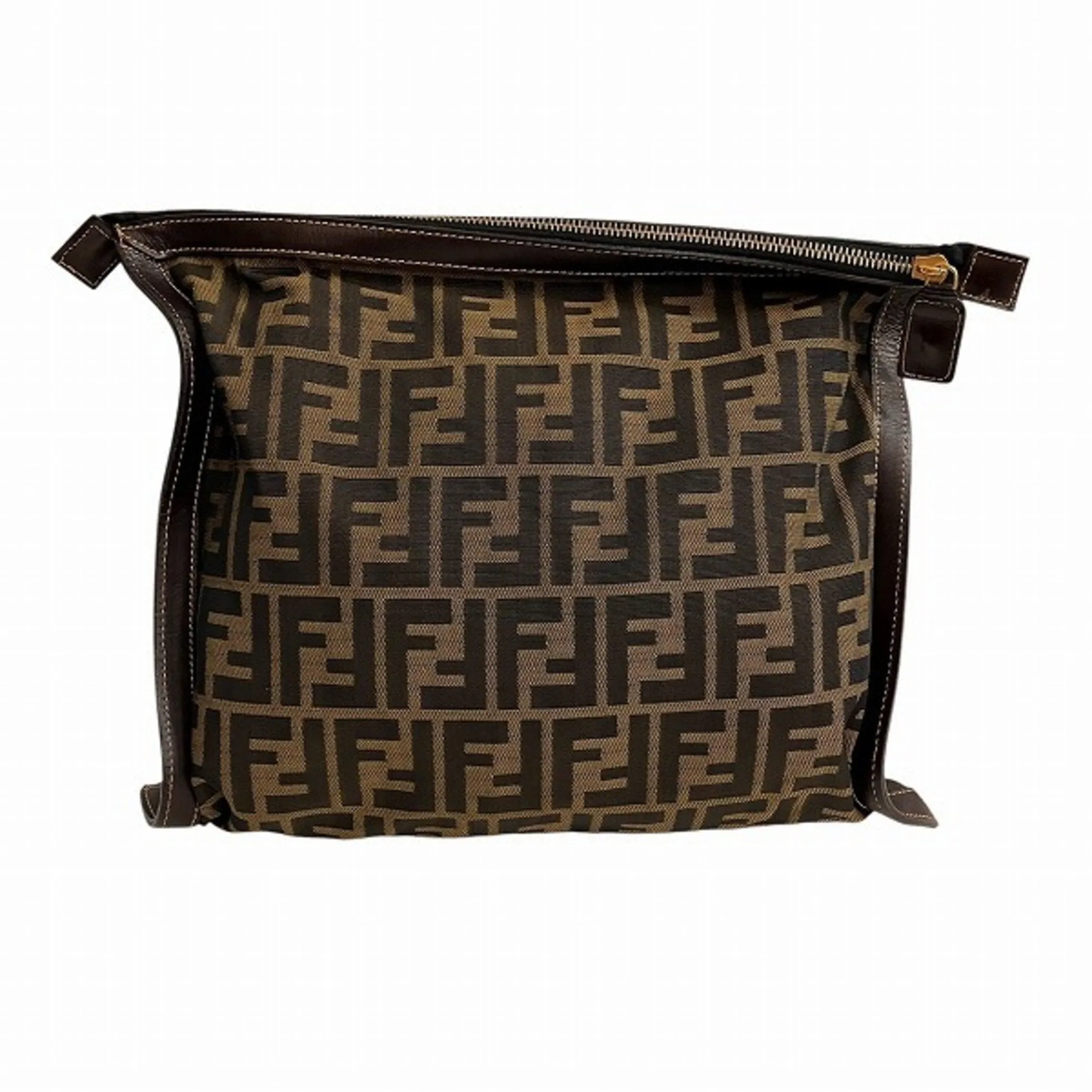 Fendi Canvas Leather Clutch Bag (Pre-Owned)