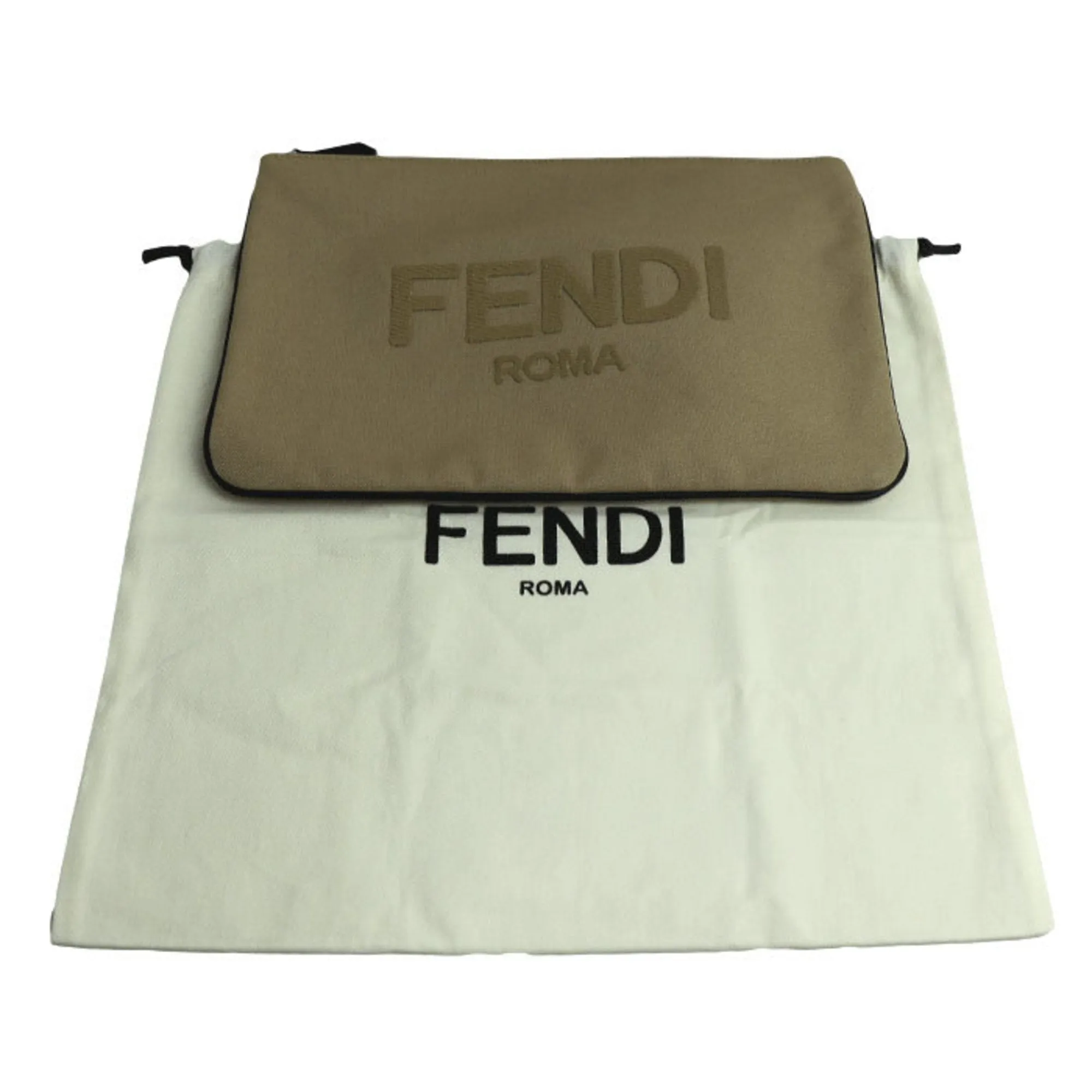 Fendi Cotton Clutch Bag (Pre-Owned)