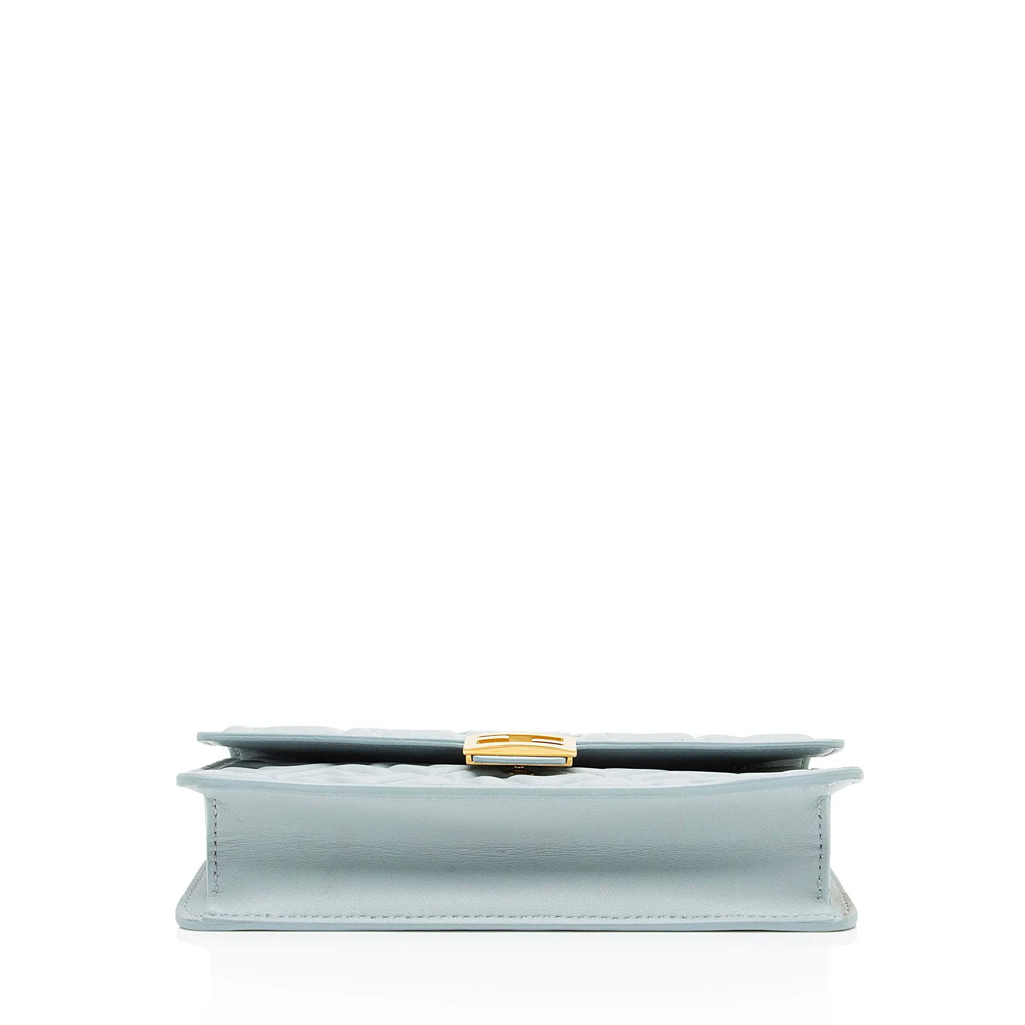 Fendi Embossed Leather FF Baguette Wallet on Chain