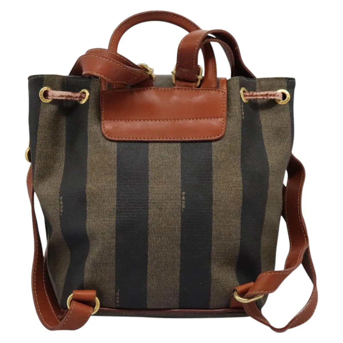 Fendi Pequin Canvas Backpack Bag (Pre-Owned)