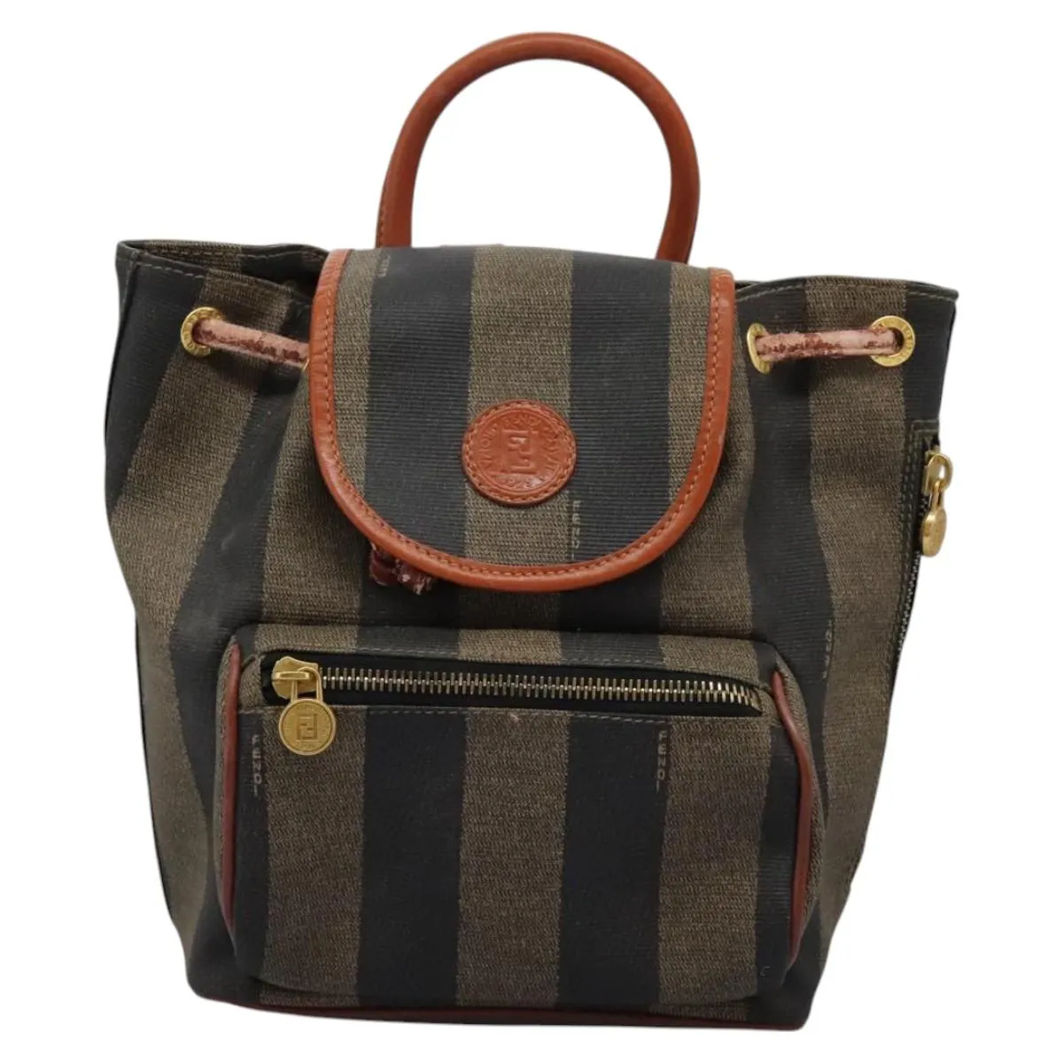 Fendi Pequin Canvas Backpack Bag (Pre-Owned)