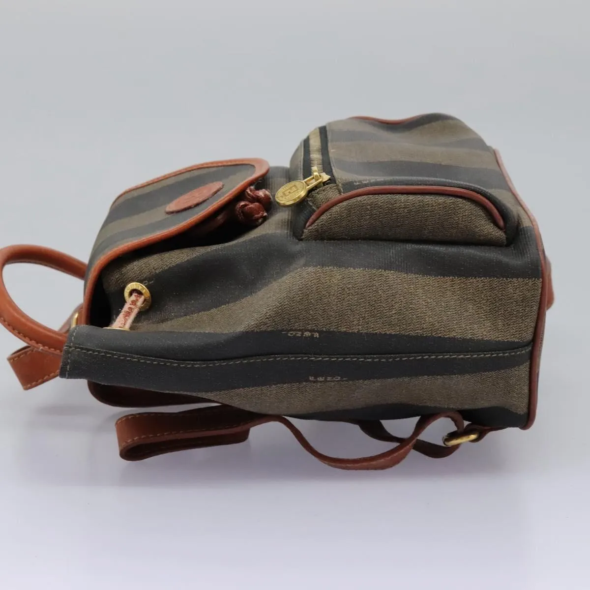 Fendi Pequin Canvas Backpack Bag (Pre-Owned)