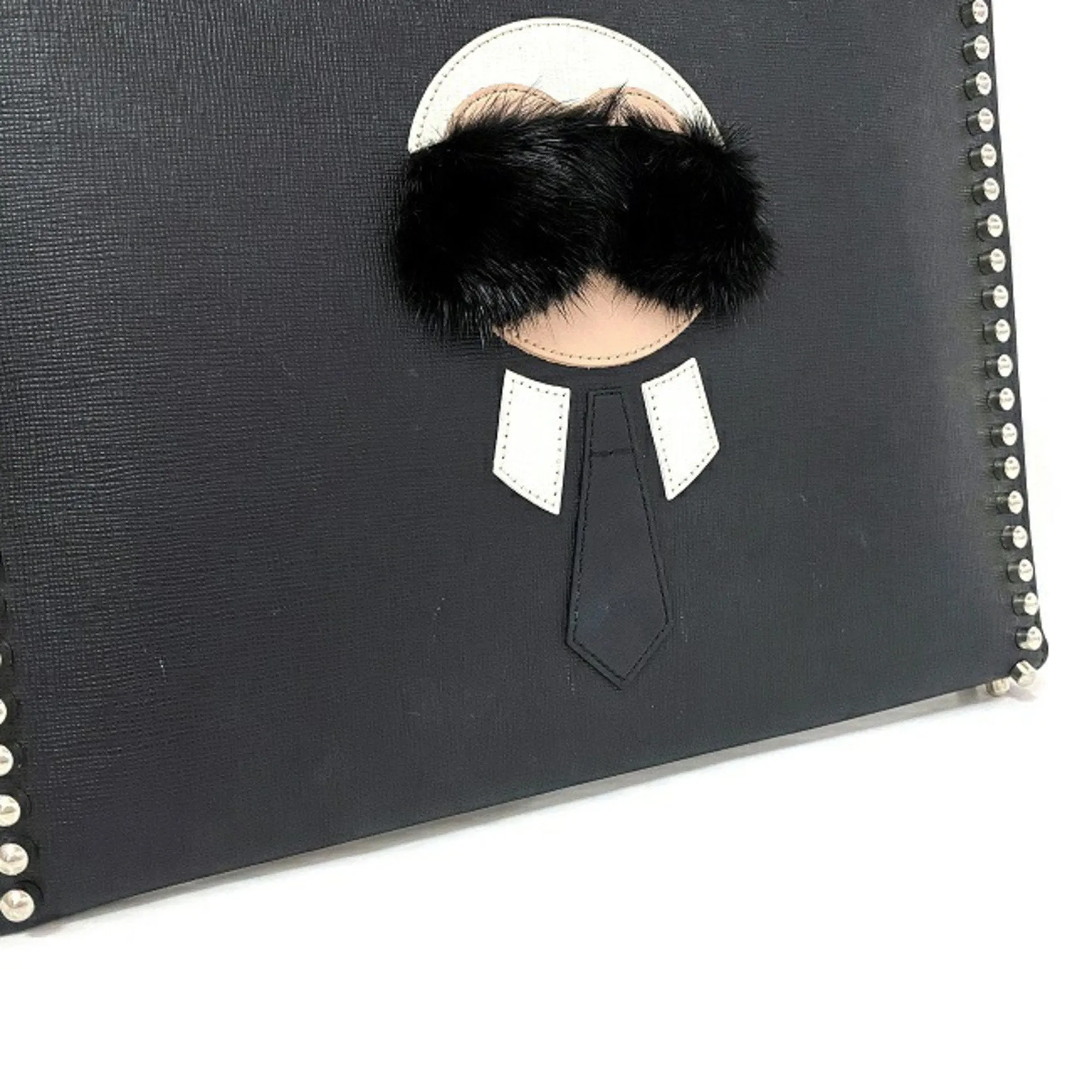 Fendi Studs Leather Clutch Bag (Pre-Owned)