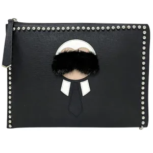 Fendi Studs Leather Clutch Bag (Pre-Owned)