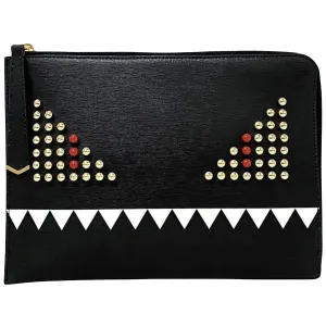 Fendi Studs Leather Clutch Bag (Pre-Owned)
