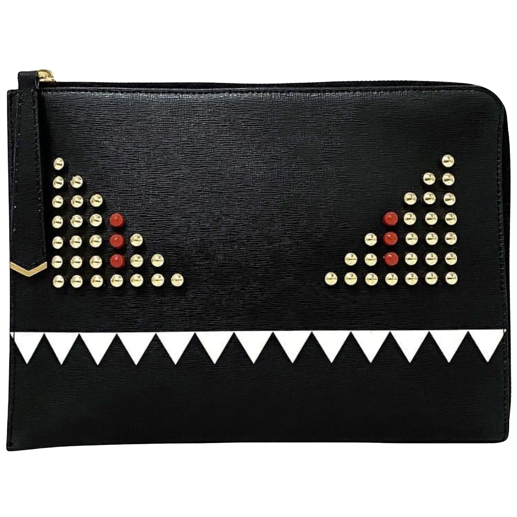 Fendi Studs Leather Clutch Bag (Pre-Owned)