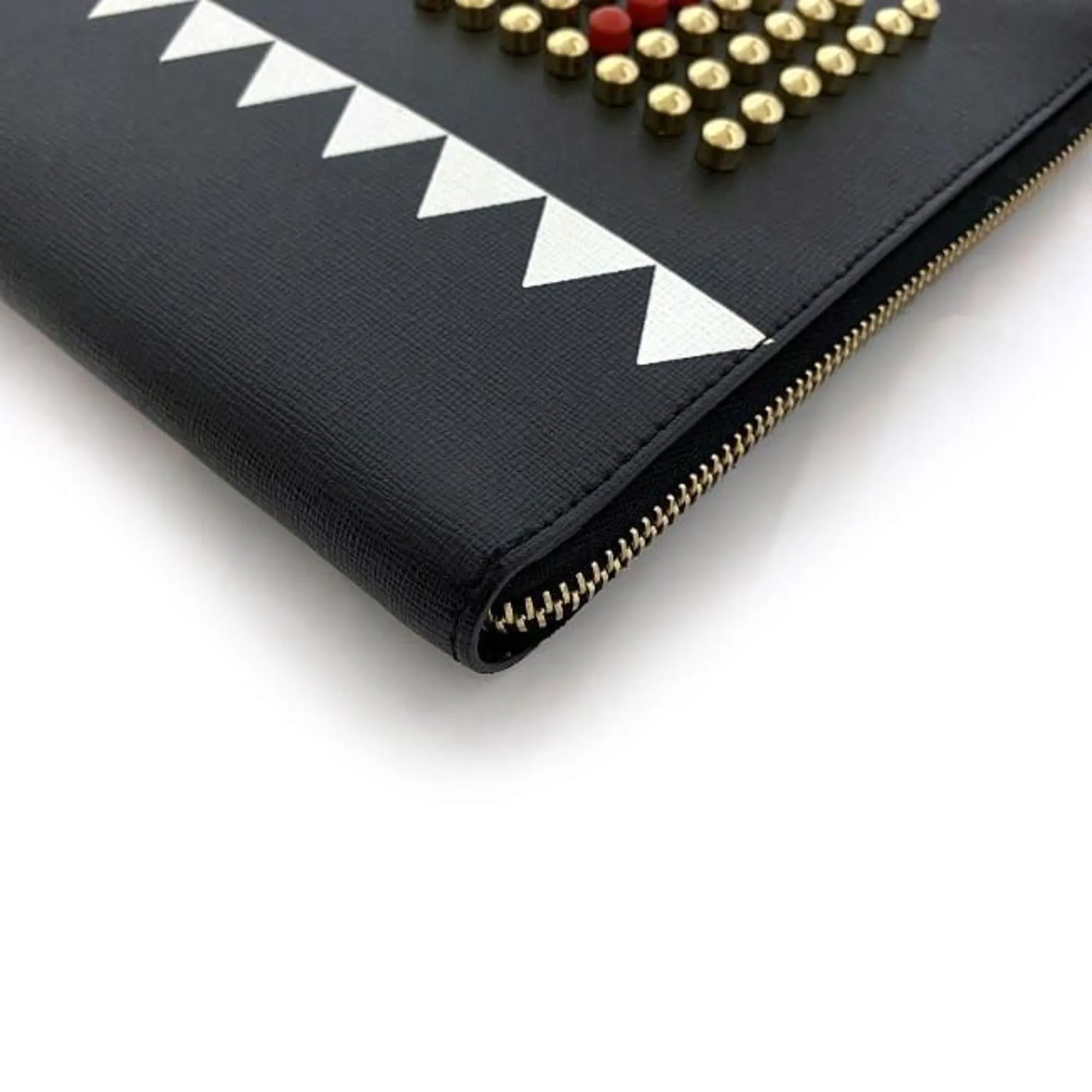 Fendi Studs Leather Clutch Bag (Pre-Owned)